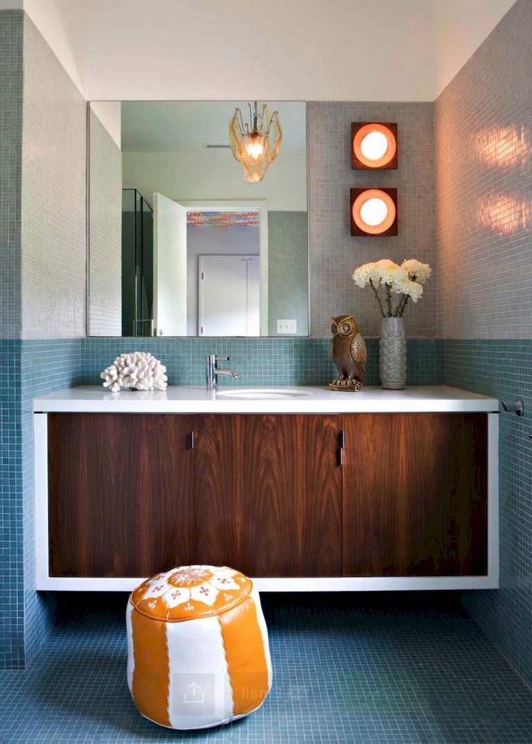 Mid Century Modern Bathroom Natural Materials